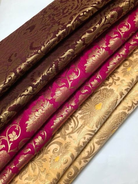 Banarasi brocade Fabric Banarasi Brocade Fabric, Clothing Fabric Patterns, Velvet Dresses Outfit, Brocade Suits, Silk Fabric Online, Chinese Fabric, Haute Couture Fabric, Fancy Short Dresses, Banarasi Brocade