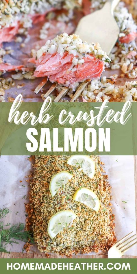 Crusted Salmon Recipes Baked, Salmon Recipe Baked, Crockpot Drinks, Bourbon Salmon, Herb Crusted Salmon, Herb Salmon, Salmon Baked, Salmon Marinade, Scottish Salmon