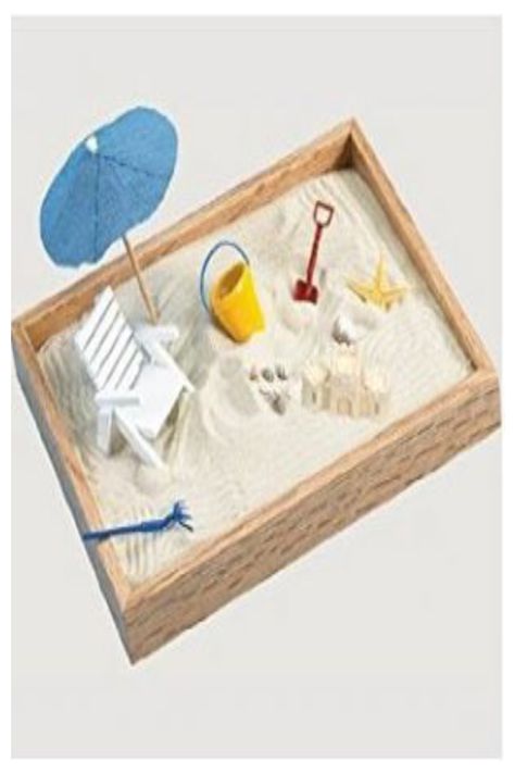 Daydream of being at the beach while at work. This Executive Sandbox is a novel #office accessory! Sand Tray, Cubicle Decor, Tropical Resort, A Day At The Beach, Sun Umbrella, Beach Chair, Day At The Beach, Sand Castle, Sandbox