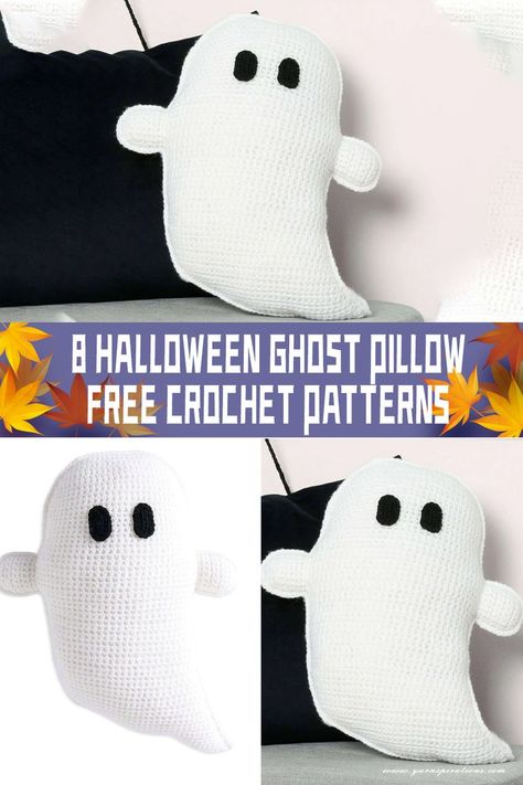 Crocheting Halloween ghost pillows is a fun and creative way to embrace the spooky spirit of the season. #freecrochetpatterns Ghost Pillows, Crochet Halloween Patterns Free, Crochet Ghost, Crochet Pillow Patterns Free, Ghost Pillow, Crochet Monkey, Pillow Crochet, Fall Crochet Patterns, Crochet Pillow Pattern