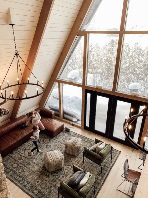 A Tell All: The 11 Months Post-Fire. - Chris Loves Julia A-frame Interior, A Frame Cabins, Cabin Inspiration, A Frame House Plans, Chris Loves Julia, Cabin Interiors, Cabin Living, Frame House, A Frame Cabin