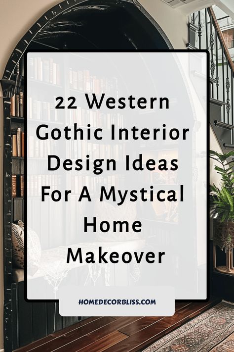 Explore 22 captivating Western Gothic interior design ideas that will bring a touch of mystery and enchantment to your home makeover. From dark color palettes to rustic accents, unleash the mystical charm in your living space. Revamp your home with unique decor inspired by the wild west and gothic aesthetics. Turn your surroundings into an intriguing sanctuary filled with vintage elegance and rugged allure. Discover how to infuse a sense of drama and sophistication into every room, creating a tr Goth Glam Living Room, Southern Gothic Furniture, Cowboy Gothic Decor, Steam Punk Living Room Ideas, Western Moody Decor, Simple Goth Decor, Alternative Home Decor Ideas, Gothic Scandinavian Interior, Goth Western Style Home