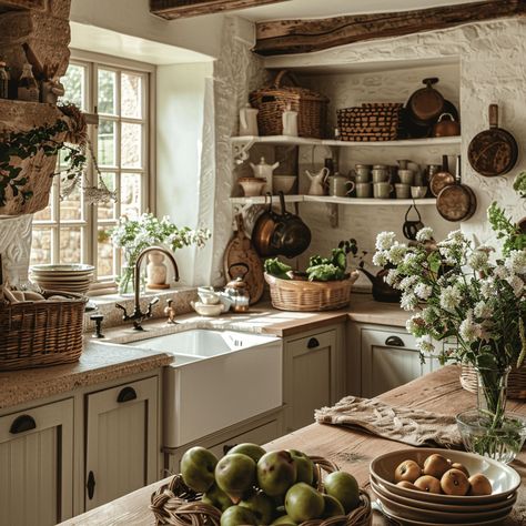 Crafting The Perfect English Countryside Kitchen English Country Breakfast Room, English Cottage Kitchens, Countryside Kitchen, Countryside Style, English Country Style, English Kitchens, Cottage Interior, Cottage Kitchens, Cottage Interiors