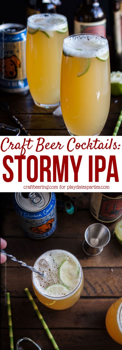 Meet the Stormy IPA cocktail. Inspired by a classic dark rum #cocktail and America's favorite beer style - the India Pale Ale, this craft beer cocktail #recipe can also be seen as a fortified version of a shandy. Ipa Cocktails, Dark Rum Cocktails, Rum Cocktails Easy, Beer Cocktail Recipes, Craft Beer Design, Winter Cocktails Recipes, Hey Bartender, Rum Cocktail Recipes, Beer Cocktail