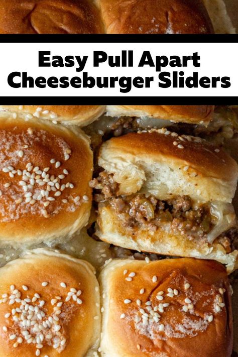 Cheeseburger sliders on Hawaiian rolls. Easy Burger Sliders, Oven Sliders, Sliders With Hawaiian Rolls, Recipes Using Hamburger, Ground Beef Sliders, Sliders Recipes Beef, Sliders Recipes Hawaiian Rolls, Sliders Easy, Hamburger Sliders