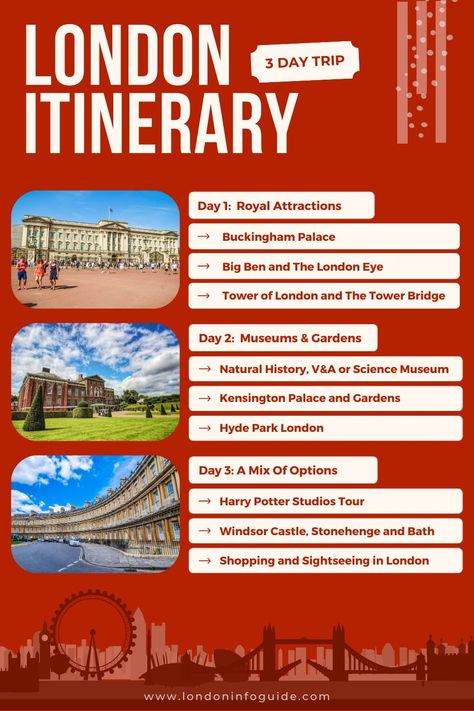 Transform your London getaway with our 'Three Days Itinerary'! Immerse yourself in the grandeur of Westminster Abbey, explore cultural hubs, and embark on a magical Harry Potter adventure. Click to plan your perfect escape! #London #3DaysInLondon #TravelToLondon #LondonItinerary #ThingsToDoInLondon London Ireland Scotland Trip, Three Days In London, London In November, London Holiday, London Girl, Westminster London, Hyde Park London, London Itinerary, Day Trips From London