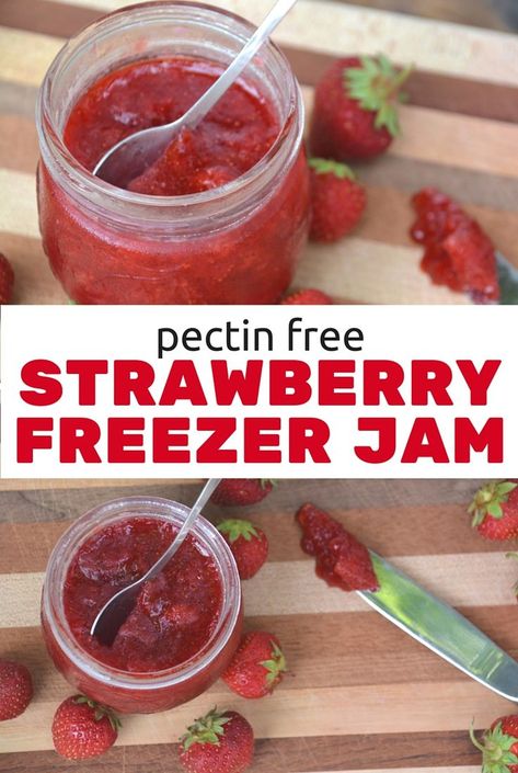 Easy Strawberry Freezer Jam, Freeze Herbs, Rhubarb Freezer Jam, Making Strawberry Jam, Yogurt Blueberries, Homemade Gluten Free Bread, Grass Fed Gelatin, Strawberry Freezer Jam, Freezer Jam Recipes