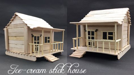 Small house by using ice cream sticks/ popsicle sticks which is easy to make and best for decoration and gifting purposes. #Popsicle #ice cream stick #craft #house #small house #Popsicle craft #ice cream stick craft #Popsicle house #handmade Ice Cream Stick House, Popsicle House, Popsicle Stick Crafts For Adults, Stick House, Popsicle Stick Crafts House, Ice Cream Stick Craft, Diy Fairy Door, Popsicle Stick Crafts For Kids, Popsicle Stick Houses