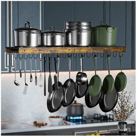 PRICES MAY VARY. Title: MAWEW Extra Large Pot Rack,Pot Rack Hanging,Hanging Pot Rack Ceiling Mount,Vintage Pot Hangers for Kitchen Ceiling,The Terfect Combination of Iron and Wood,Measures 47.2x12.9x2.3 Inches.. Product Type: Categories > Kitchen & Dining > Storage & Organization > Racks & Holders > Pot Racks Kitchen Pan Hangers, Cast Iron Hangers Pot Racks, Hanging Cups In Kitchen, Pots And Pans Hanging Rack Over Island, Hanging Saucepans Kitchen, Hanging Pots On Wall, Pots And Pans Storage Hanging, Hanging Kitchen Pots, Hanging Pots And Pans Over Island