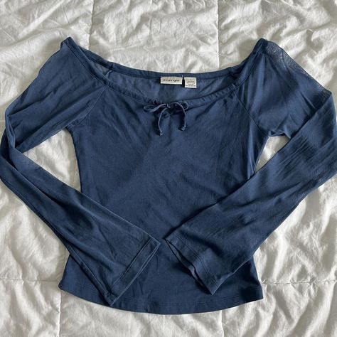 vintage style navy blue energie top size medium but... - Depop Navy Blue Clothes Aesthetic, Navy Blue Outfit Aesthetic, Y2k Outfits Blue, Light Blue Top Outfit, Navy Blue Clothes, Comic Outfits, Blue Clothes Aesthetic, Rare Outfits, Blue Top Outfit