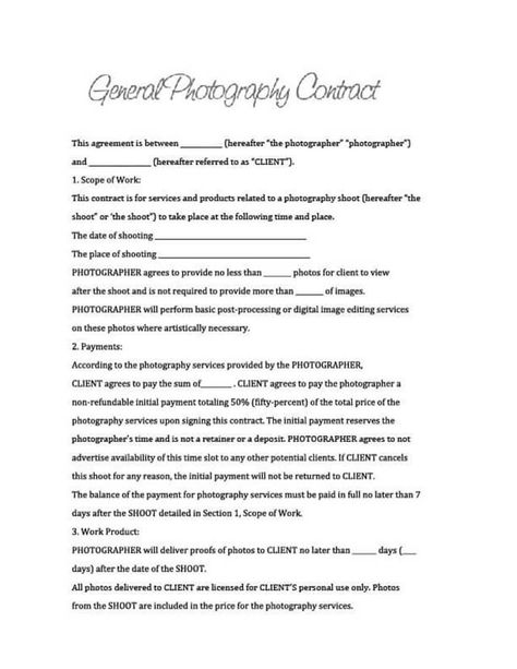 Mini Session Contract, Photography Contracts Free Templates, Wedding Photography Price Guide, Meet The Photographer Template, Photographer Contract Templates Free, Wedding Photography Questionnaire, Photography Contract Template Free, Msd Photo, Photography Paperwork