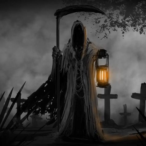 Grim Reaper - Spiritual Meaning - Awakening State Grim Reaper Images, Haunted Graveyard, Plague Doctors, Grim Reaper Art, Diamond Paintings, Spiritual Meaning, The Grim, Grim Reaper, Halloween Wallpaper