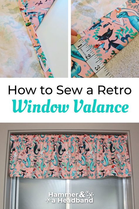 Diy Valances For Windows, Diy Valance Curtains, Window Toppers Ideas Valances, Diy Window Valance Ideas, How To Make A Valance, Curtain Valance Ideas, Sewing Curtains Valance, Valance Diy, Diy Kitchen Curtains