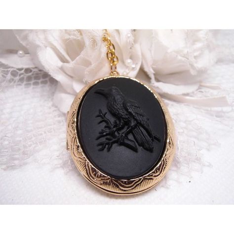 Just Listed Locket Black On Black Crow Gothic Rockabilly Earring Set Cameo Necklace Pendant Victorian Jewelry Substantial In Size At Just A Little Over 2 Inches Long Center Is 40mmx30mm **Matching Items In Our Store Badge Holder Brooch Hair Pins - Clips** **Thank You For Taking The Time To Look At Our Items. Each Item Is Handcrafted And Attention To Detail - We Send Each Item In Bubble Packaging And With Tracking To Make Sure Items Arrive In Perfect Condition. Thanks Again. Gothic Rockabilly, Viking Festival, Black Locket, Rockabilly Earrings, Bubble Packaging, Raven Color, Gothic Gifts, Black Crow, Cameo Necklace