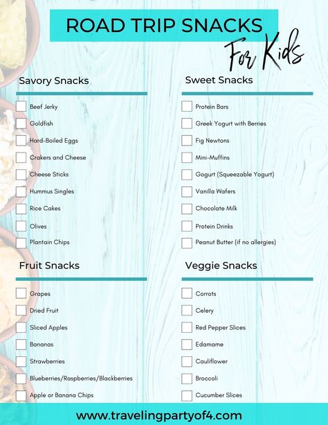 Are you looking for some inspiration to create healthy road trip snacks for your kids? Here's 55 healthy road trip snacks, many which are home made & are easy to pack ready for your next road trip. So don't waste your money on junk food, this list offers the best travel food for even the fussy eaters. It's an awesome way to keep your family healthy when traveling on the next road trip together. #roadtripsnacks #travelsnacks Food For Trips Travel, Easy Road Trip Snacks For Adults, Packing Food For Road Trip Car Snacks, Good Snacks For Road Trips, Road Trip Snack Box Ideas, Healthy Snacks Roadtrip, Snacks For Trips Travel, Snacks For The House, Favorite Snacks List