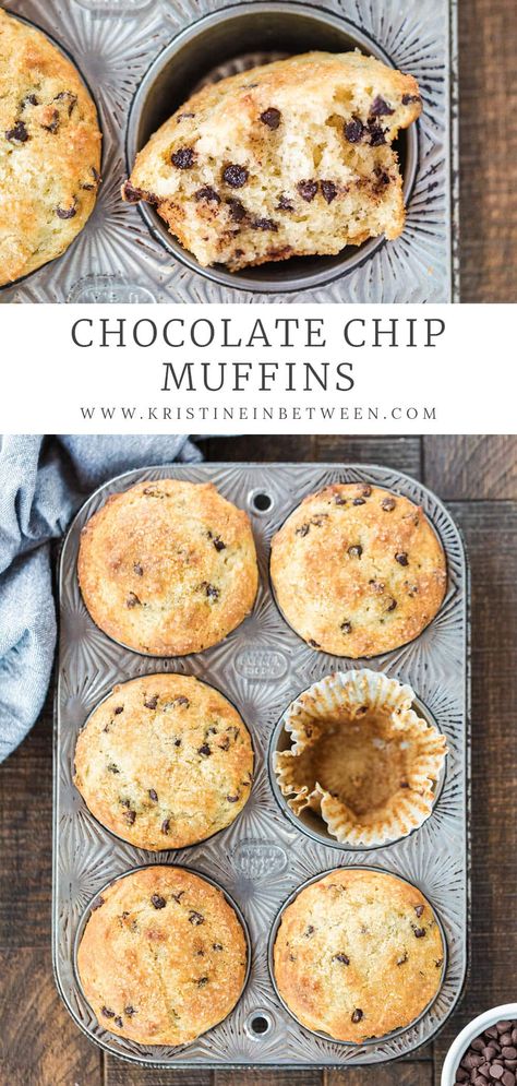 Moist Chocolate Chip Muffins, Best Sweets, Chocolate Chip Muffins, Wholesome Food, Sweets Desserts, Muffin Recipes, Best Breakfast, Small Batch, Small Batches