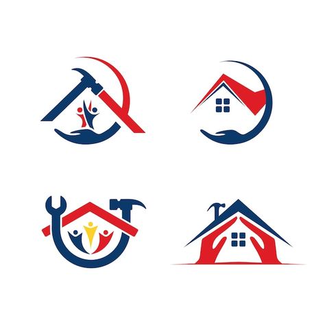 Community shelter home repair logo desig... | Premium Vector #Freepik #vector #hand-logo #logo-illustration #help-logo #human-logo Repair Logo Design, Home Repair Logo, Help Logo, House Repair, Tech Logo, Human Logo, Hand Logo, Logo Illustration, Vector Hand