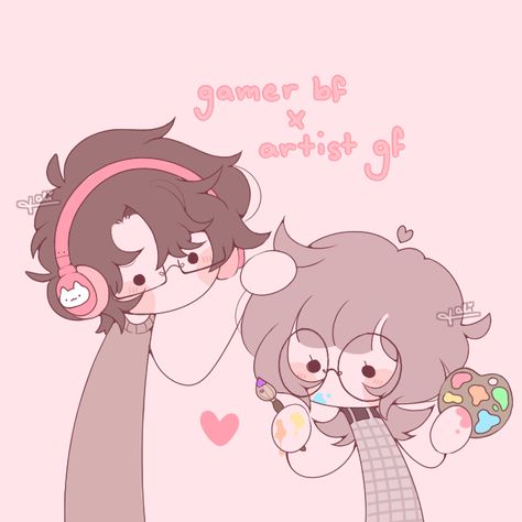 Gamer Bf, Ship Drawing, I Wake Up, Love My Boyfriend, Cute Couple Art, Tom And Jerry, Cute Art Styles, Couple Art, Right Time