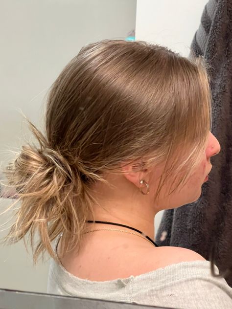 hair updo , messy bun , messy hairstyle aesthetic , curtain bangs updo , low bun Curtain Bangs With Low Bun, Low Buns With Bangs, Curtain Bangs Low Bun, Low Bun With Curtain Bangs, Messy Bun With Curtain Bangs, Bun With Curtain Bangs, Curtain Bangs Updo, Low Bun With Bangs, Aesthetic Curtain Bangs