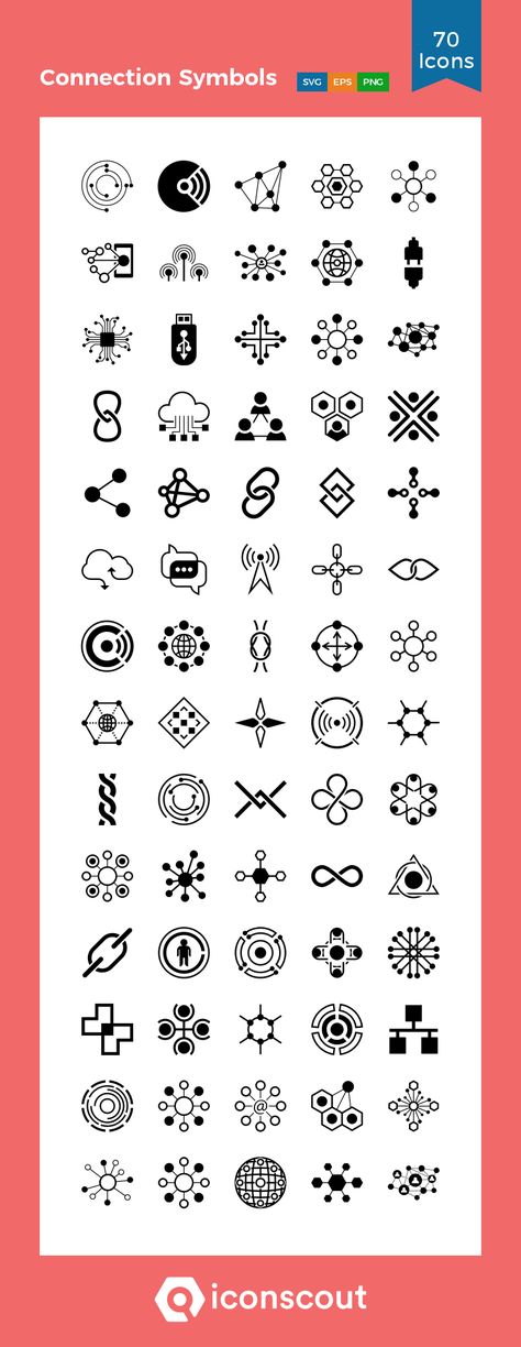 Connection Symbols  Icon Pack - 70 Glyph Icons Symbols For Clothing Brand, Symbols Of Connection, Connection Symbol Tattoo, Symbol For Connection, Connection Logo Design Ideas, Connection Tattoo Symbols, Logo Symbol Design, Connectivity Logo, Creativity Symbol