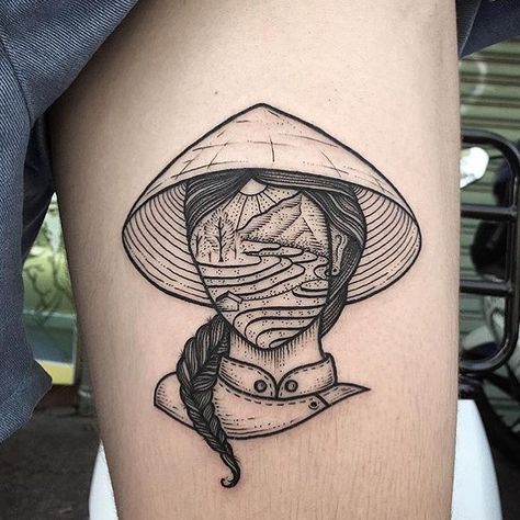 Bw Tattoo, Soft Tattoo, Vietnam Tattoo, Wife Tattoo, Tatoo Inspiration, Vietnam Art, Asian Tattoos, Instagram Tattoo, Knee Tattoo