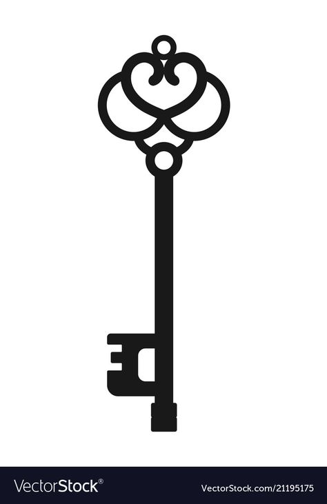 Key Outline, Key Drawing, Skeleton Key Tattoo, Key Illustration, Sp Logo, Key Silhouette, Old Fashioned Key, Key Drawings, Rings Tattoo