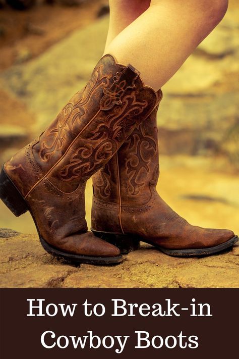 Different methods of breaking in cowboy boots explained and which works best.#cowboy boots,#break-in,#leather boots, Ariat Cowgirl Boots Outfits, How To Break In Cowboy Boots, Square Toe Boots Outfit, Job Hacks, Short Cowboy Boots Outfit, Kids Leather Boots, Red Cowboy Boots Outfit, Cowboy Boots Women Outfits, Black Cowboy Boots Outfit