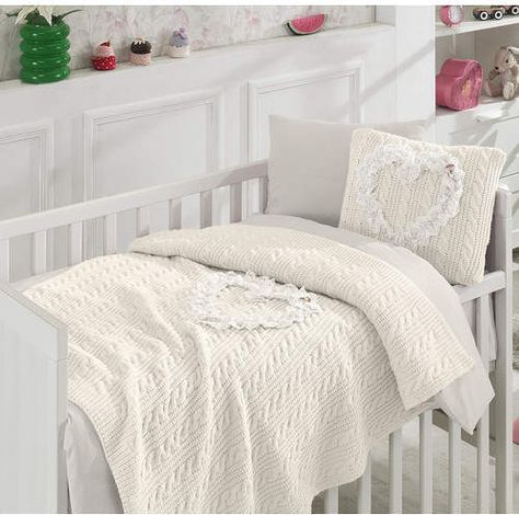 Nipperland Heart Wool Blended 6 Piece Crib Bedding Set  #ad Nursery Crib Bedding, Cot Bedding Sets, Gray Nursery, Best Crib, Girls Bedding Sets, Crib Toddler Bed, Bedding Sets Online, Crib Bedding Set, Nursery Crib