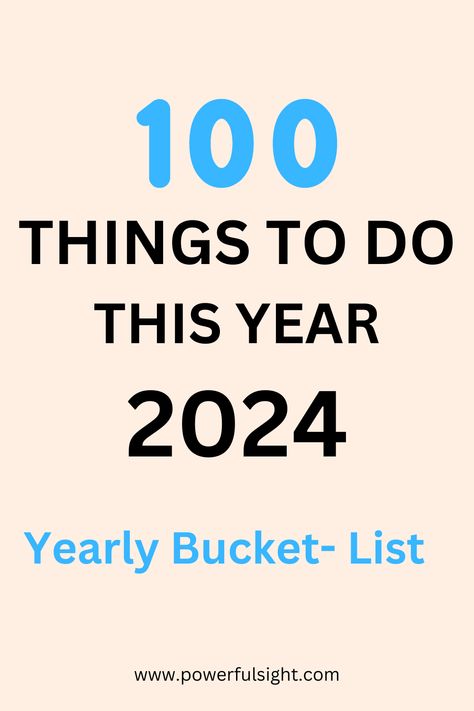 If you are looking for 2024 yearly bucket list, I have compiled a list of 100 things to do this year in this post. Check it out. Things To Do This Year Bucket Lists, Bucket List For The Year, 100 Things To Do This Year, 52 Things To Do In A Year, 100 Bucket List Ideas, List Of New Things To Try, 2025 Bucket List, Bucket List For 2024, Yearly Bucket List Ideas