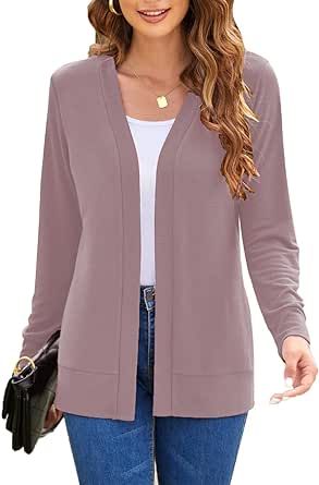 Womens Casual Lightweight Long Sleeve Cardigan Flowy Soft Open Front Knit Cardigan Sweaters Cardigan For Dress, Lightweight Open Front Cardigan, Trendy Cardigans, Pink Cardigan Sweater, Shrug For Dresses, Basic Cardigan, Cardigan Sweaters, Comfy Sweaters, Lightweight Cardigan