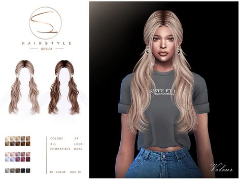 Sims 4 Cc Sims Resource Hair, Sims Cc Clothes Women, The Sims Resource Cc, The Sims Resource Hair, Long Braid Hair, Sims 4 Guide, Hair Ts4, The Sims 4 Cabelos, Sims 4 Cheats