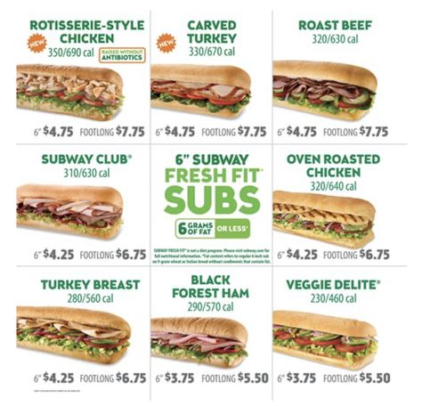 Low Calorie Fast Food, Healthy Fast Food Restaurants, Subway Restaurant, Chipotle Order, Healthy Fast Food Options, Subway Sandwich, Menu Boards, Fast Healthy Meals, Sandwich Shops