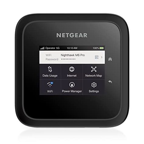 NETGEAR Nighthawk M6 Pro 5G mmWave WiFi 6E Mobile Hotspot Router (MR6550) Portable Wifi Router, Network Bridges, Internet Network, Fast Internet, Data Plan, Wireless Router, T Mobile, Surveillance Cameras, Touch Control