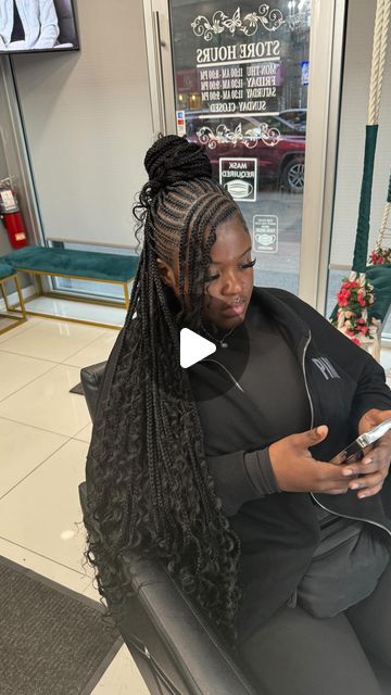 Come Get Slayed This Way !! on Instagram: "Half up , half down freestyle Fulani braids with a banggg 💥  • • •  #malestyles#quickweaves#stitchbraids#feedinbraids#stitchhair#freestylebraids#freestylehair #explore #explorepage #viral #viralreels #trending #nycstylist #nycbraider #invisiblelocs #braidstyles #knotlessbraids #malebraids #malestyles #knotlessboxbraids #freestylecornrows #boxbraids #Heartbraids #knotlesstothefloor #colorbraids #locretwist #aliciakeysbraids #softlocs#ponytail#nycstylist #nychairstylists #traditionalsewin" Half Braids Half Knotless, Half Feed In Half Knotless Braids, Braids Half Up Half Down, Freestyle Fulani Braids, Freestyle Fulani, Alicia Keys Braids, Braid Half Up Half Down, Half Braid, Braided Half Up