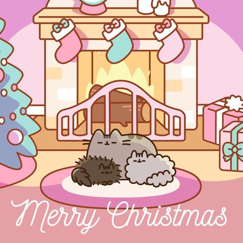 Pusheen Christmas, Pusheen Stormy, Pusheen Collection, Pusheen Love, Pusheen The Cat, Pusheen Cute, Koci Humor, Kawaii Christmas, Iphone Wallpaper Kawaii