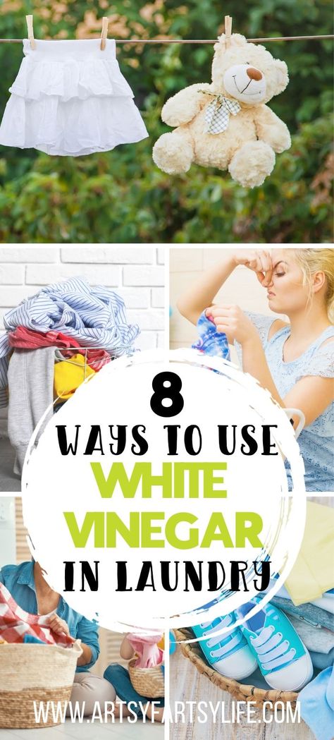 Washing Whites With Vinegar, Adding Vinegar To Laundry, How Much Vinegar To Add To Laundry, How To Use Vinegar In Laundry, Vinegar Laundry Uses, Wash Clothes With Vinegar, White Vinegar In Laundry, Vinegar Laundry, Vinegar Washing Machine