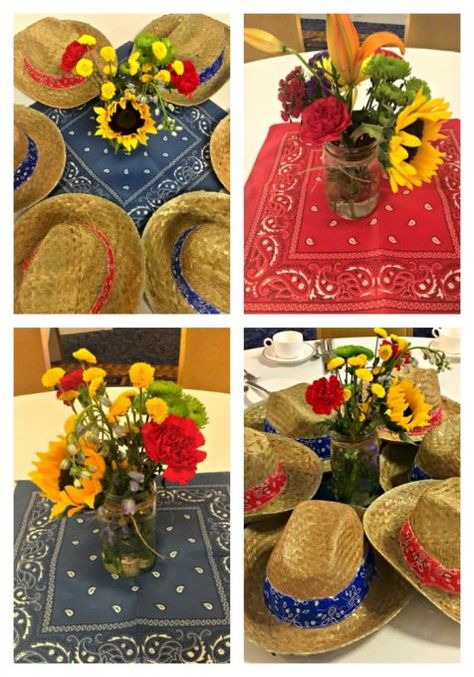 Second Chance To Dream - Inexpensive Western Themed Party Ideas Western Centerpieces, Western Themed Party, Country Western Parties, Country Themed Parties, Themed Party Ideas, Texas Theme, Cowboy Theme Party, Western Birthday Party, Wild West Party