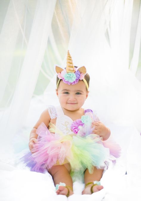 Baby’s 1st birthday #Unicorn #photooftheday #photoshoot #firstbirthday #babygirl Unicorn 1st Birthday Photoshoot, Unicorn Photoshoot, Unicorn Birthday Outfit, Baby Girl Crochet Blanket, Birthday Freebies, Unicorn Outfit, Unicorn Costume, Unicorn Headband, Baby Girl Dress Patterns