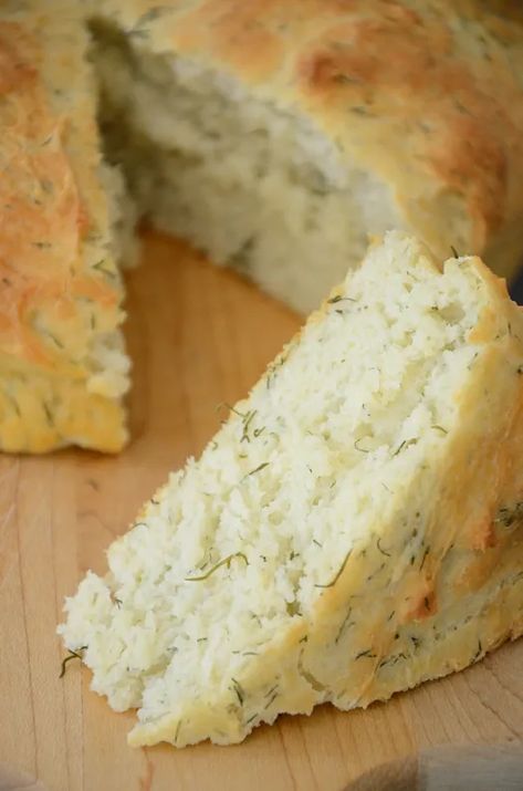 No Knead Dill Bread Dill Cottage Cheese Bread, Dill Bread Recipe Cottage Cheese, Cottage Cheese Dill Bread, Fresh Dill Recipes, Dill Bread Recipe, Dill Bread, Dill Recipes, Breads & Buns, No Knead Bread