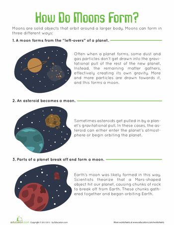 Worksheets: How Do Moons Form? Earth Science Worksheets, Elementary Earth Science, Earth Science Projects, Soil Science, Earth Science Lessons, Science Gadgets, Forensic Anthropology, Earth Space, Astronomy Facts