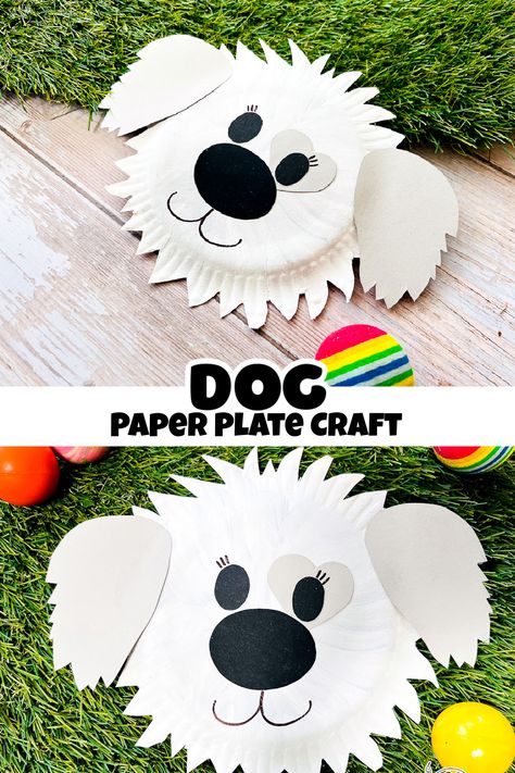 Paper Plate Dog Craft Paper Plate Art, Letter D Crafts, Paper Plate Animals, Dog Craft, Paper Plate Craft, Paper Plate Crafts For Kids, Preschool Art Activities, Animal Crafts For Kids, Kindergarten Crafts