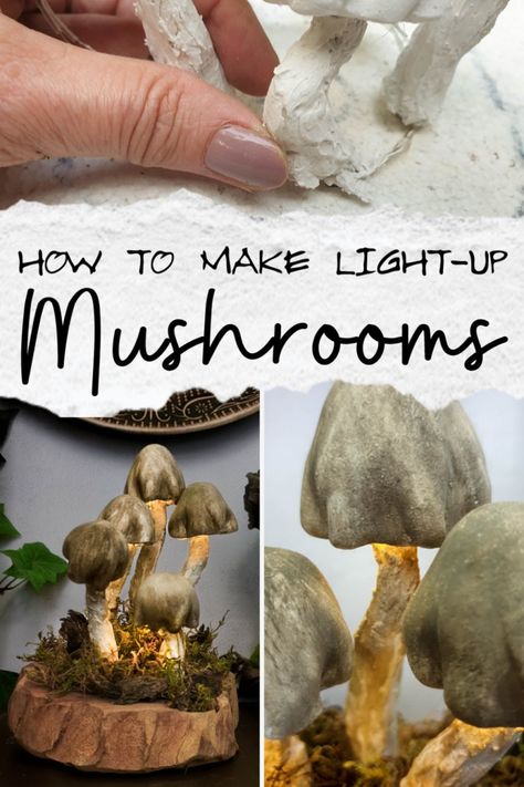 Clay Mushrooms, Mushroom Crafts, Mushroom Lights, Dekor Diy, Fairy Crafts, Creation Deco, Mushroom Decor, Mushroom Art, Nature Crafts