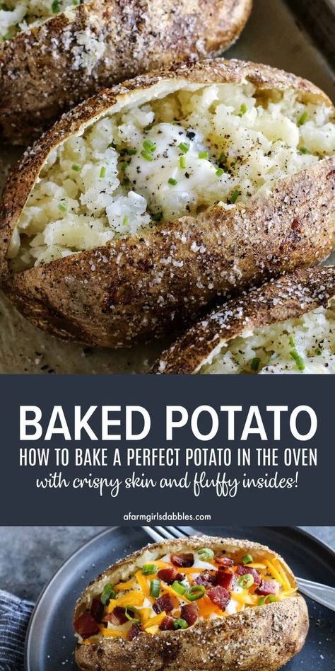 Cook Baked Potato In Oven, Russet Baked Potato In Oven, Easy Oven Baked Potato, How To Make A Baked Potato In The Oven, Baked Potato Recipes Oven, How To Cook Baked Potatoes In The Oven, Perfect Baked Potatoes In The Oven, Best Baked Potatoes In The Oven, Baked Potato In Oven