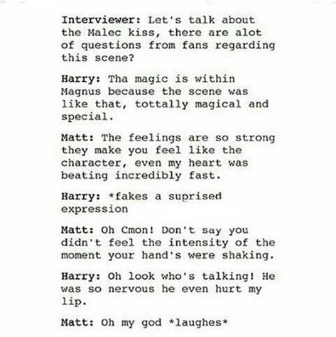 #malec #kiss #scene #interview #questions #magic #love #shumdario #nervous #hurt #lip Malec Book Scenes, Malec Quotes, Jesse Blackthorn, Malec Kiss, Kiss Books, Shadowhunters Series, Magnus And Alec, Magnus Bane, Things About Boyfriends