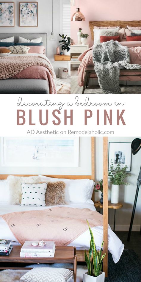 Blush Pink Bedroom Decorating Ideas | Mood board, decorating ideas, and tips for a blush pink bedroom. Blush Pink Bedroom, Blush Bedroom, Pink Bedroom For Girls, College Bedroom, Pink Bedroom Decor, Deco Rose, Teen Girl Bedroom, Pink Bedrooms, Ideas Hogar