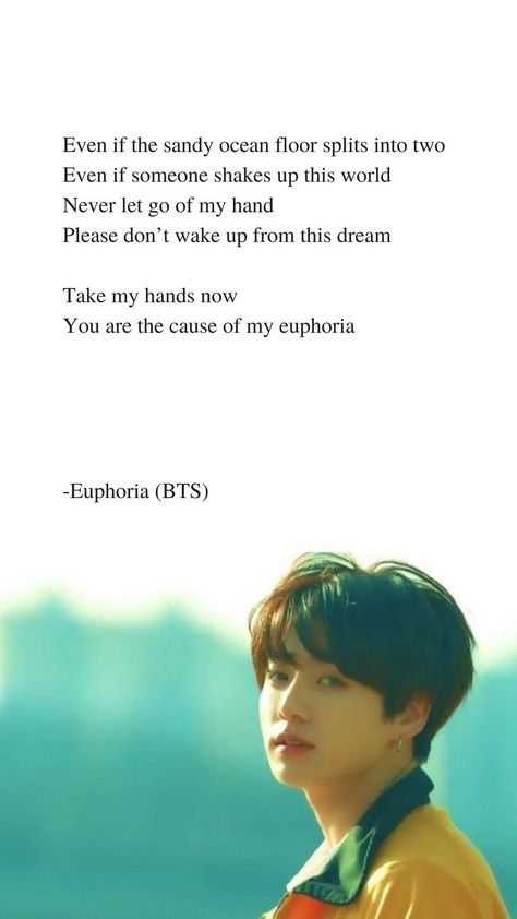 List : 25+ Best "Euphoria" TV Show Quotes (Photos Collection) Euphoria Jungkook Lyrics, Jungkook Lyrics, Euphoria Jungkook, Note Wallpaper, Euphoria Quote, Bts Song Lyrics, Bts Lyrics Quotes, Song Lyric Quotes, Bahasa Korea