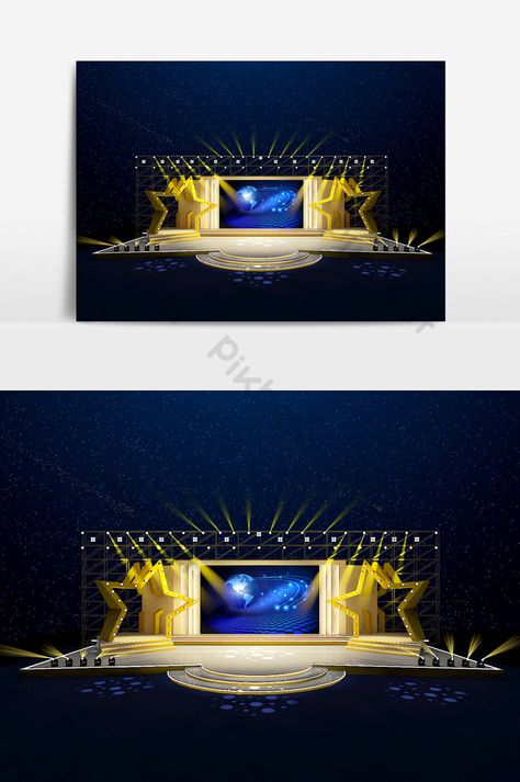 Starlight theme star stage design 3d model renderings#pikbest#Decors & 3D Models#3D Models#Others Star Stage Design, Event Stage Design Ideas, Star Backdrop, Event Entrance, Concert Stage Design, Corporate Events Decoration, Free Green Screen, Presentation Design Layout, Triangle Background