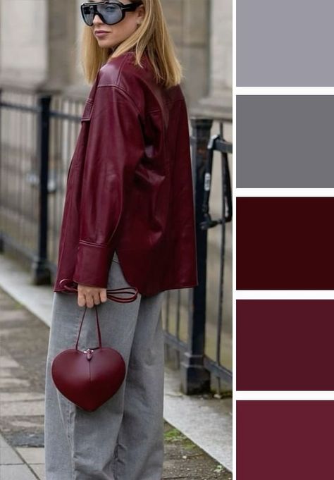 What To Wear With Plum Pants, Olive Green And Grey Outfit, Red And Brown Outfit Color Combos, Grey Colour Combination Outfits, Burgundy Colour Combinations, Grey Color Combinations Outfits, Burgundy Colour Palette, Mix Match Outfits, Colour Combinations Fashion