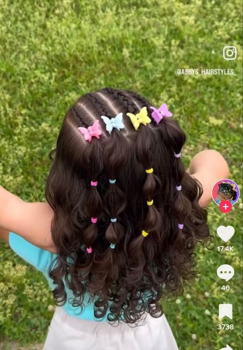 Hairstyles For My Daughter, Cute Hairstyles For Lil Kids, Easter Hair Styles For Kids, Little Kid Curly Hairstyles Girl, Curly Hairstyle For Kids, Cute Easter Hairstyles For Kids, Girls Hair Dos Kids, Hairstyles For Kids With Curly Hair, Cute Hairstyles For Toddler Girls Ideas