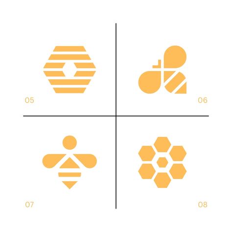 8 Modern and Minimalist Bee and Hive Icons & Logos Eight bee and honeycomb designs that you can use as an icon or logo in your branding or product design project. See on maurobertolino.store #bee #beelogo #beeicon #hive #logo #icon #templates #brand #branding #customlogo #customlogodesign #minimalist #minimalislogo Bees Logo Design, Bee Hive Logo Design, Honeycomb Logo Design, Honey Logo Design, Bee Branding, Honeycomb Logo, Bee Logo Design, Hive Logo, Bee Icon